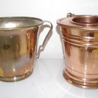 Bauhaus Sektk&uuml;hler, Silber, 1930, Champagner K&uuml;hler, Kupfer, Handarbeit, ca. 1910, champagne bucket, Bauhaus, silver plate, Art Deco