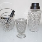 WMF, Cocktail Shaker, Eisbehälter, Glas, Kristallglas, ca. 1950, Shaker Set